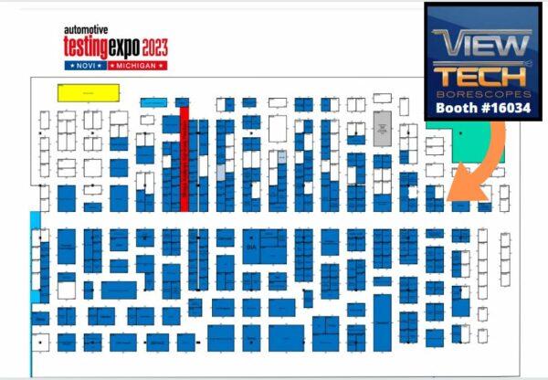 Visit ViewTech Borescopes at booth 16034 during the 2023 Automotive Testing Expo